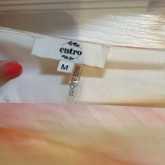 Entro Light Pink Lemon Yellow Mini Dress Medium - Picture 7 of 10